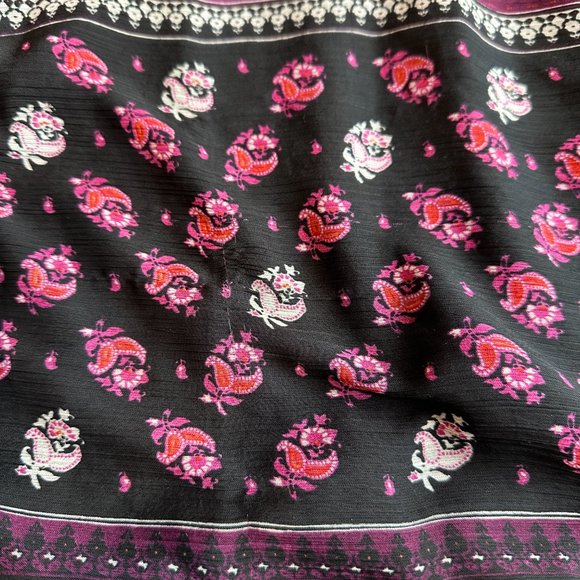 Boho Mini Dress V-Neck Gathered Smocked Waist Floral Speed Control NY Plus 2X - Picture 4 of 12